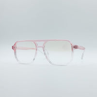 Geometrical Light-pink & White Frame Women's Optics-056