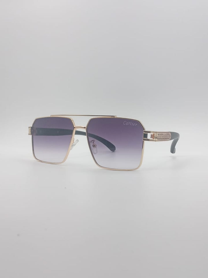 Acetate Golden Frame Women's Sunglasses-032