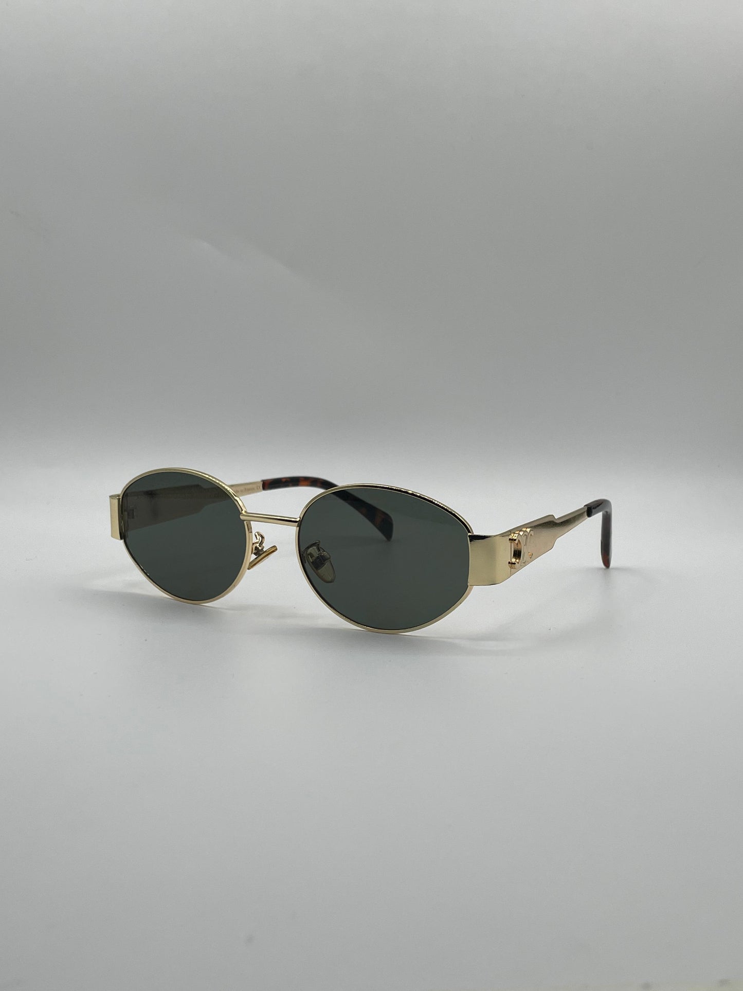 Circular Golden Frame Women's Sunglasses-126