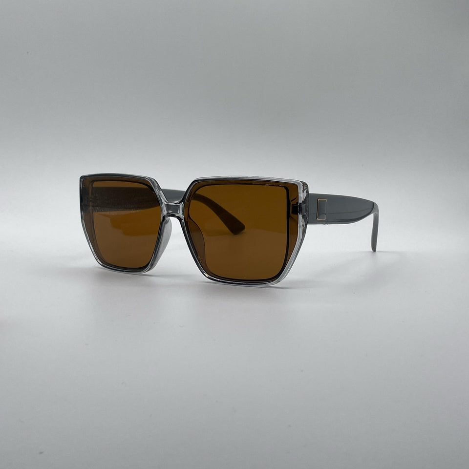 Geometric Grey Frame Women's Sunglasses-178
