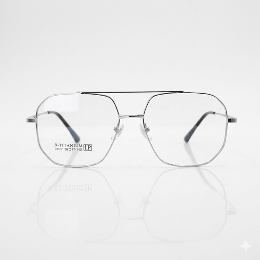 Silver titanium double bridge optics-452
