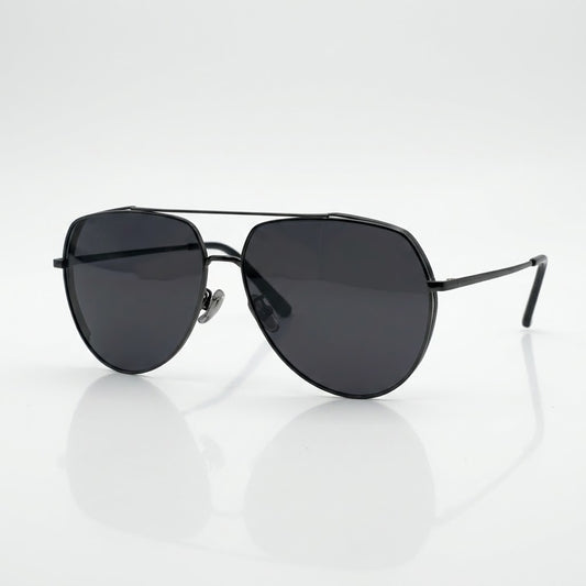 Aviator Thin Black Frame Polarized Sunglasses-200