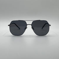 Geometrical Aviator Thin Black Polarized Sunglasses-201