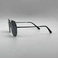 Geometrical Aviator Thin Black Polarized Sunglasses-201