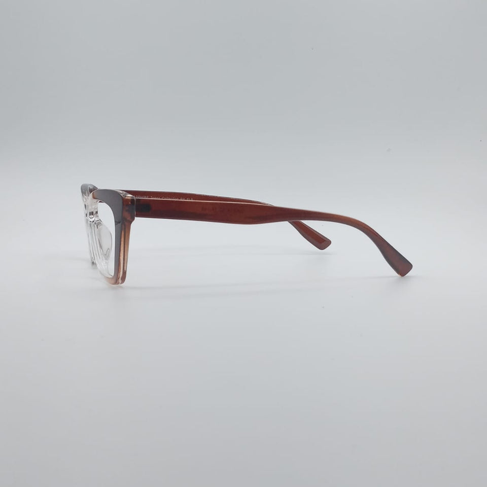 Cat Eye Brown & White Frame Optics-005