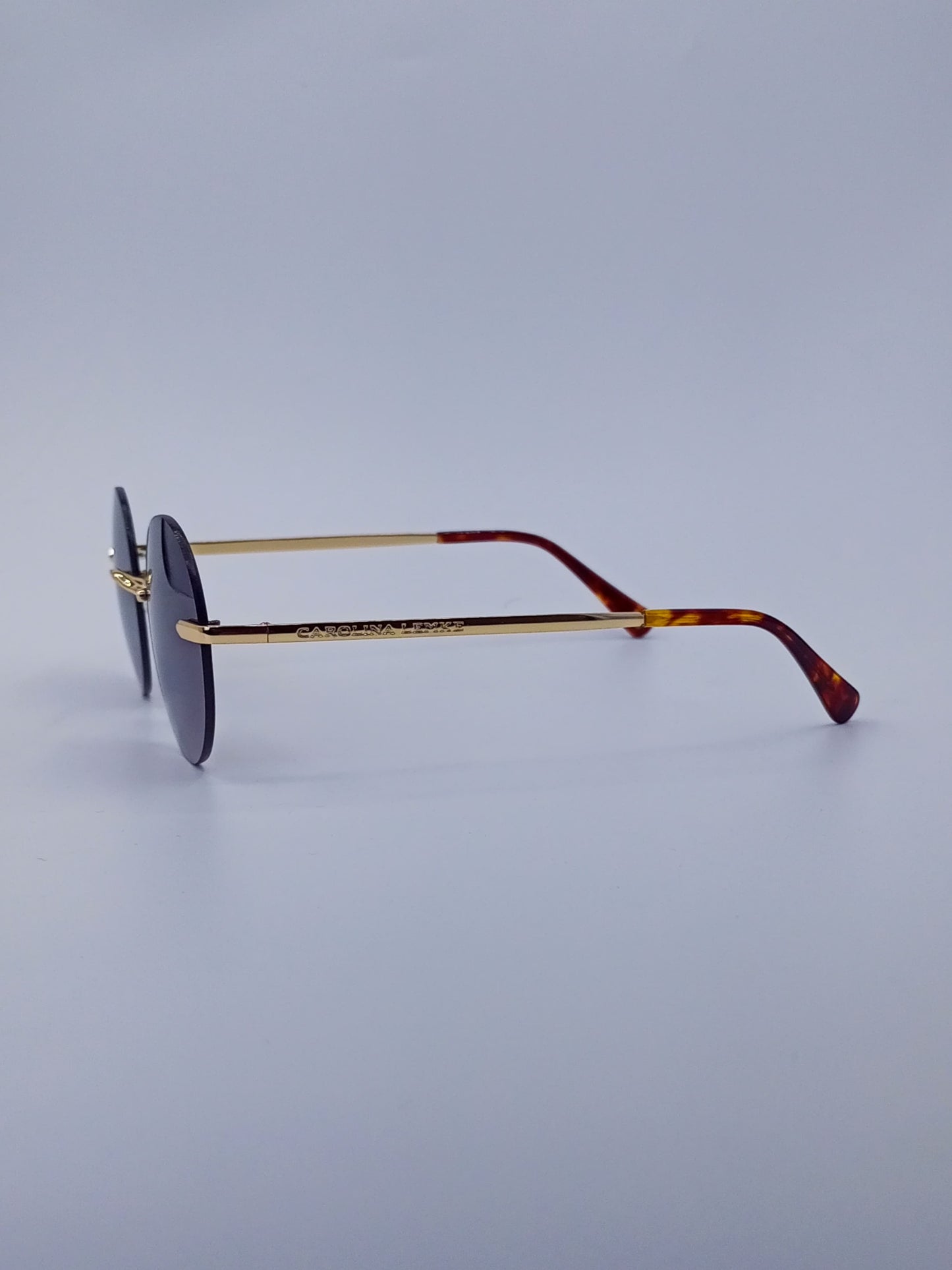 Gold Frame Round Sunglasses Gradient Lenses-237