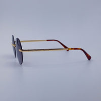 Gold Frame Round Sunglasses Gradient Lenses-237