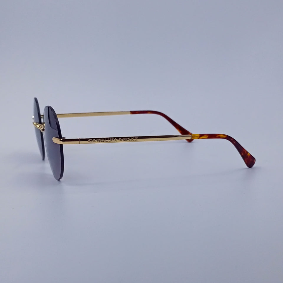 Gold Frame Round Sunglasses Gradient Lenses-237