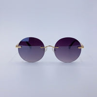 Gold Frame Round Sunglasses Gradient Lenses-237