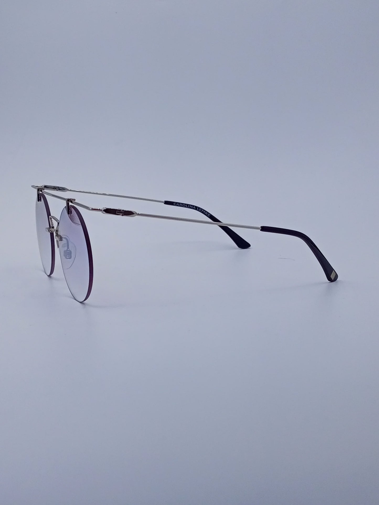 Gradient Lens Round Frame Glasses-232