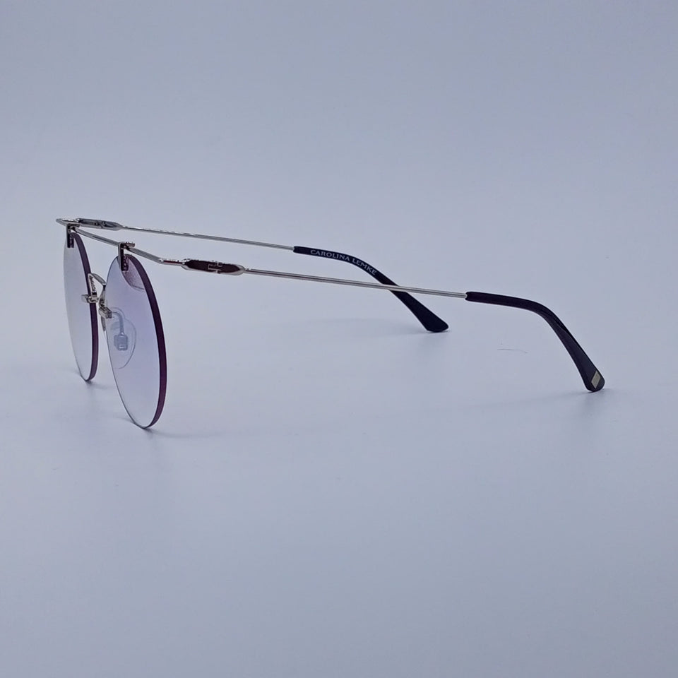 Gradient Lens Round Frame Glasses-232