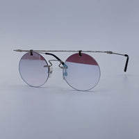 Gradient Lens Round Frame Glasses-232