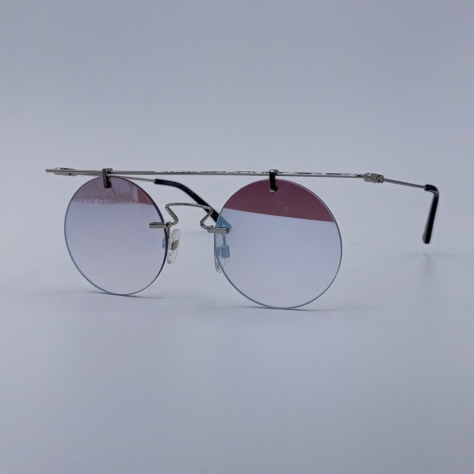 Gradient Lens Round Frame Glasses-232