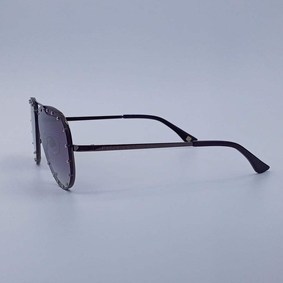Gradient Lens Studded Aviator Glasses-231