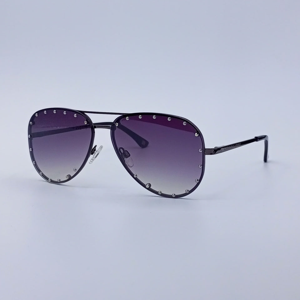 Gradient Lens Studded Aviator Glasses-231