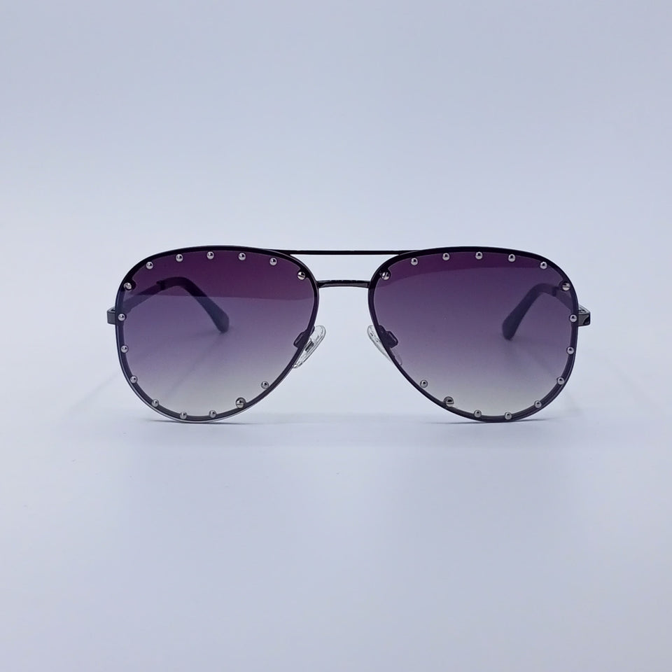 Gradient Lens Studded Aviator Glasses-231