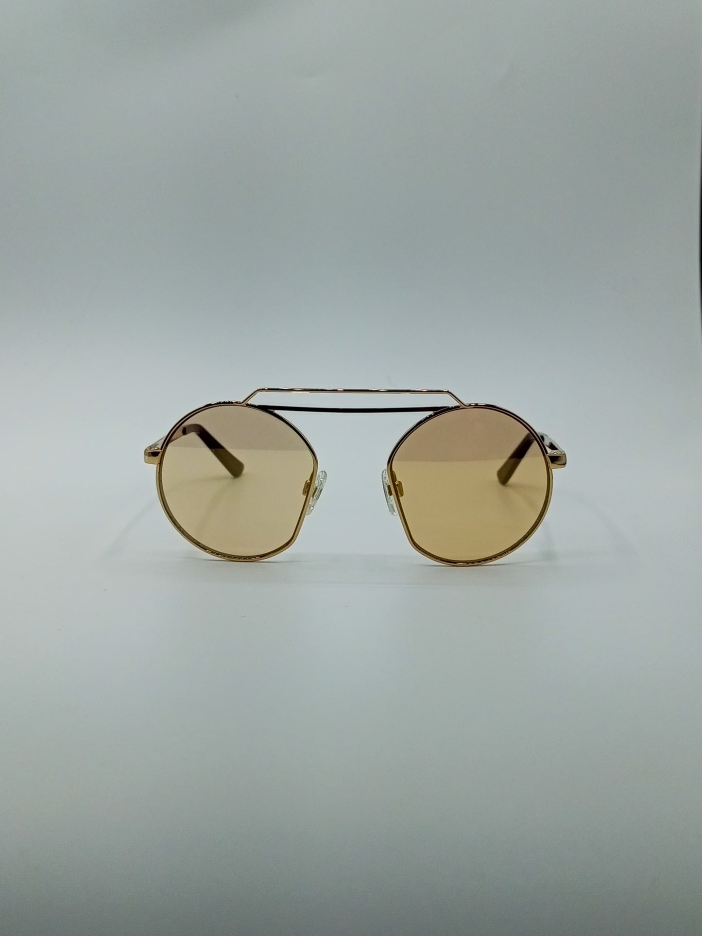 Brown Gradient Round Sunglasses-226