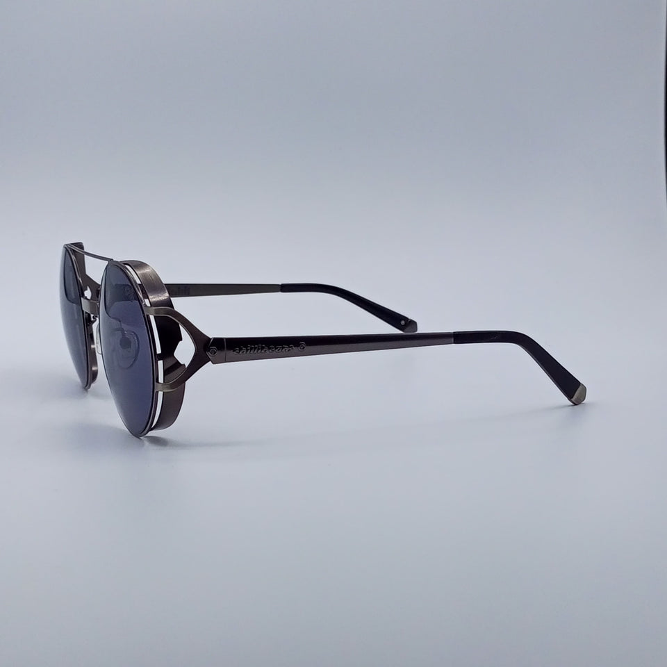 Purple Tint Round Frame Sunglasses-234