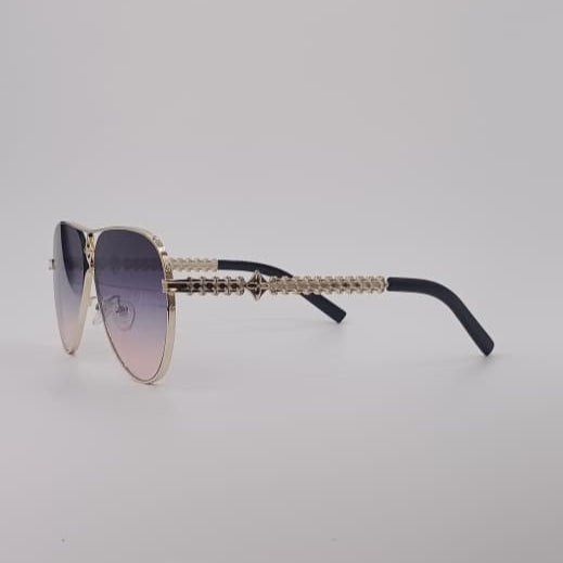 Royal Gold Aviator Sunglasses Rose Fade Lenses-241