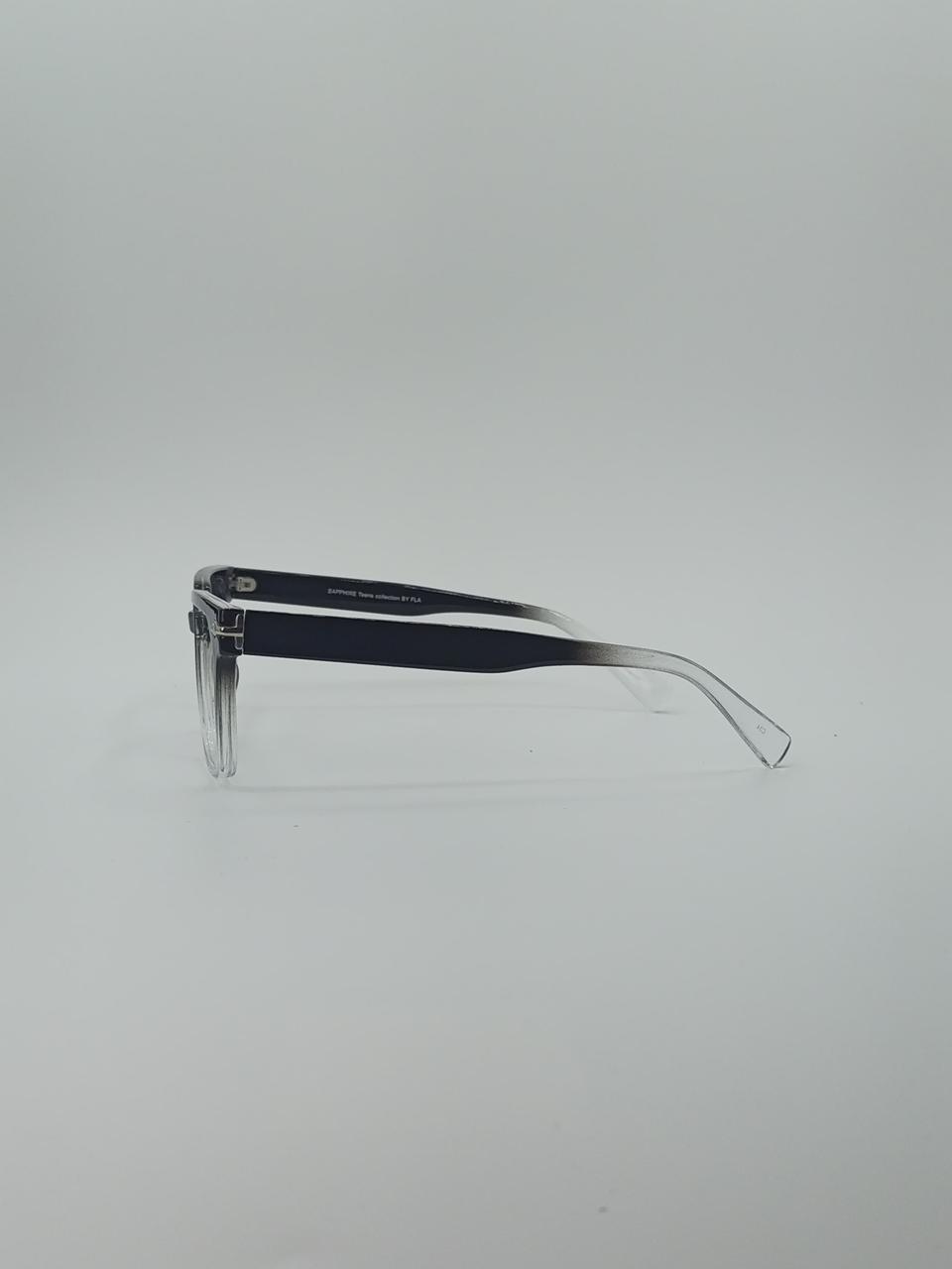 Black to Clear Gradient Square Frame Eyewear Optics-435