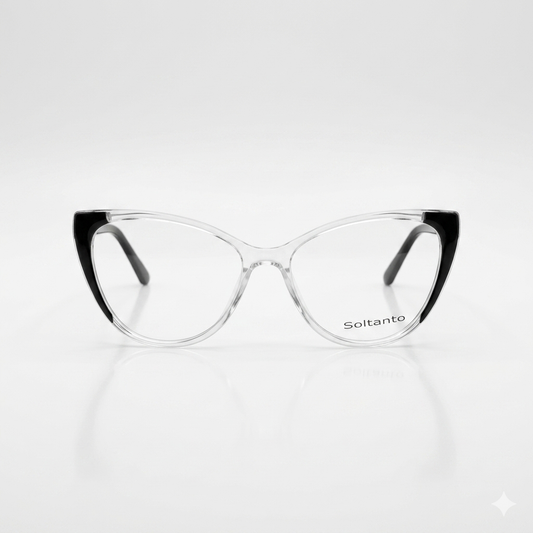 Cat Eye Translucent Black & White Frame Women's Optics-374