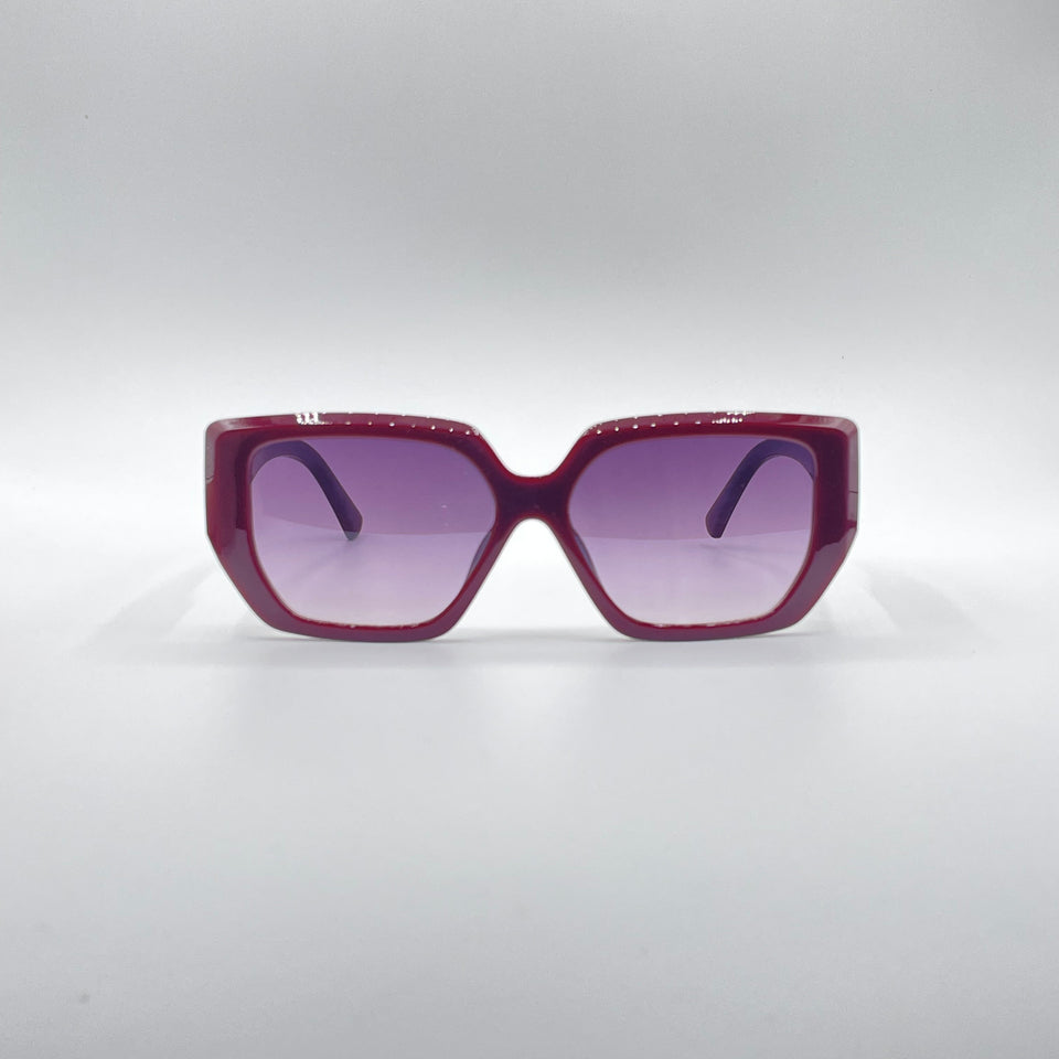 Angular Maroon Frame Women's Sunglasses-171