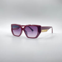 Angular Maroon Frame Women's Sunglasses-171