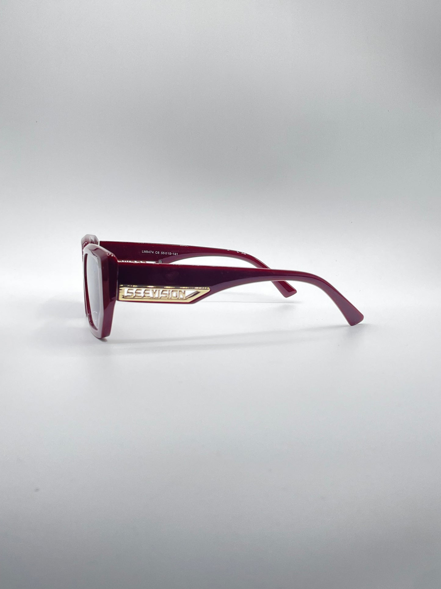 Angular Maroon Frame Women's Sunglasses-171