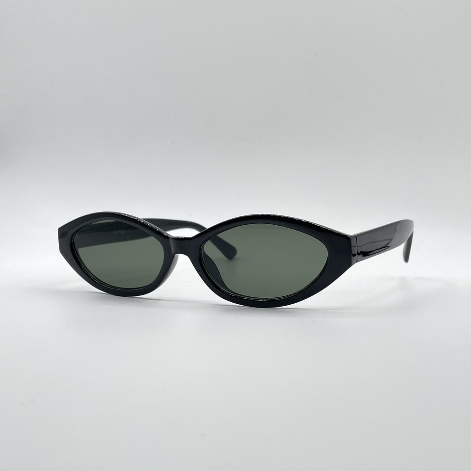 Acetate Black Frame Women's Sunglasses-077