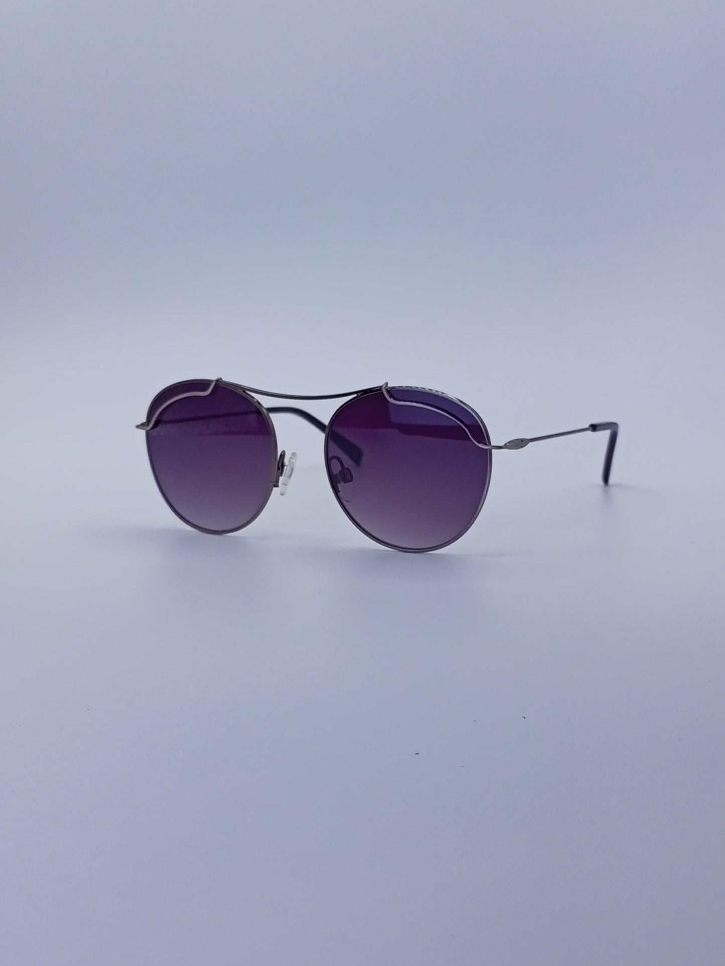Circular Thin Black Frame Women's Sunglasses-210