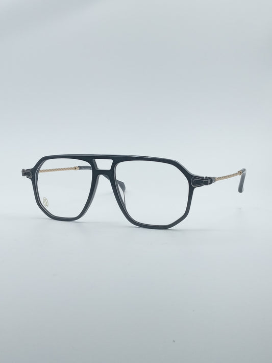 Aviator Geometrical Black Frame Men's Optics-237