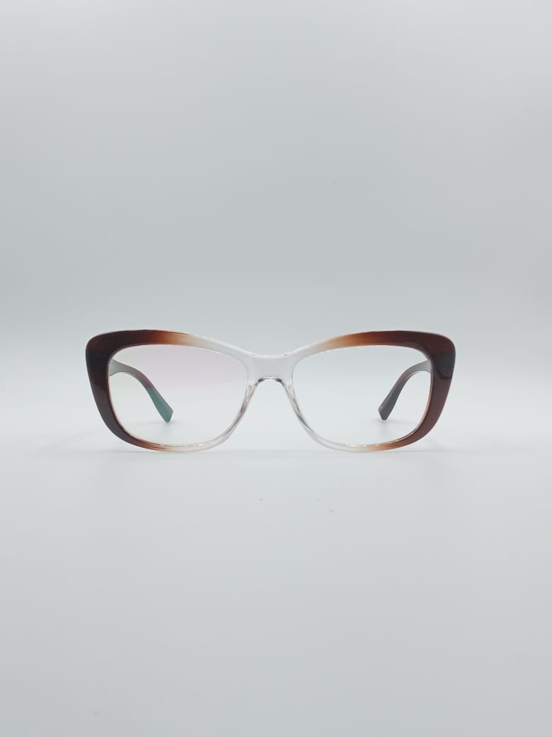 Cat Eye Brown & White Frame Women's Optics-093