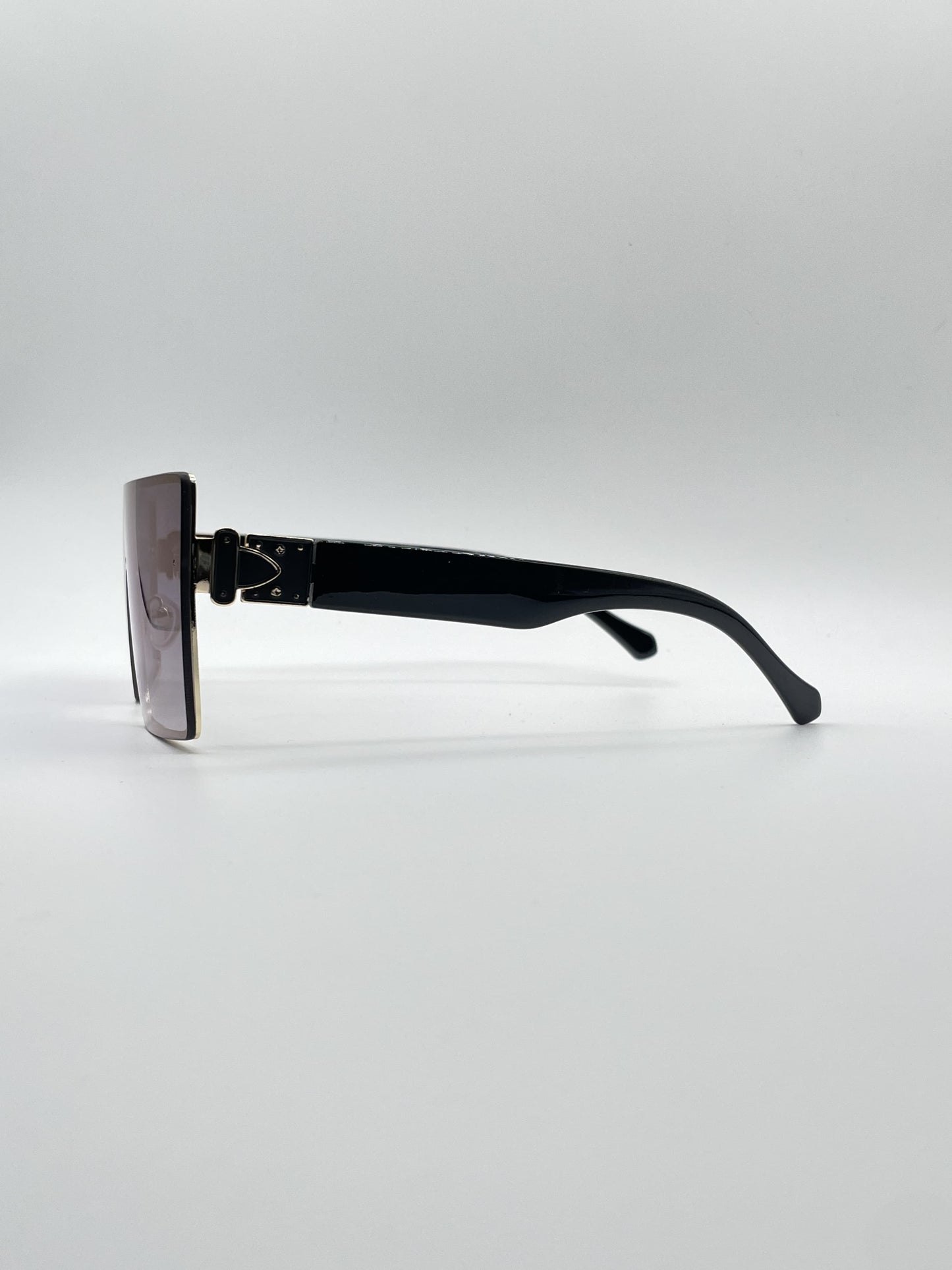 Flat Top Thin Black Frame Women's Sunglasses-094
