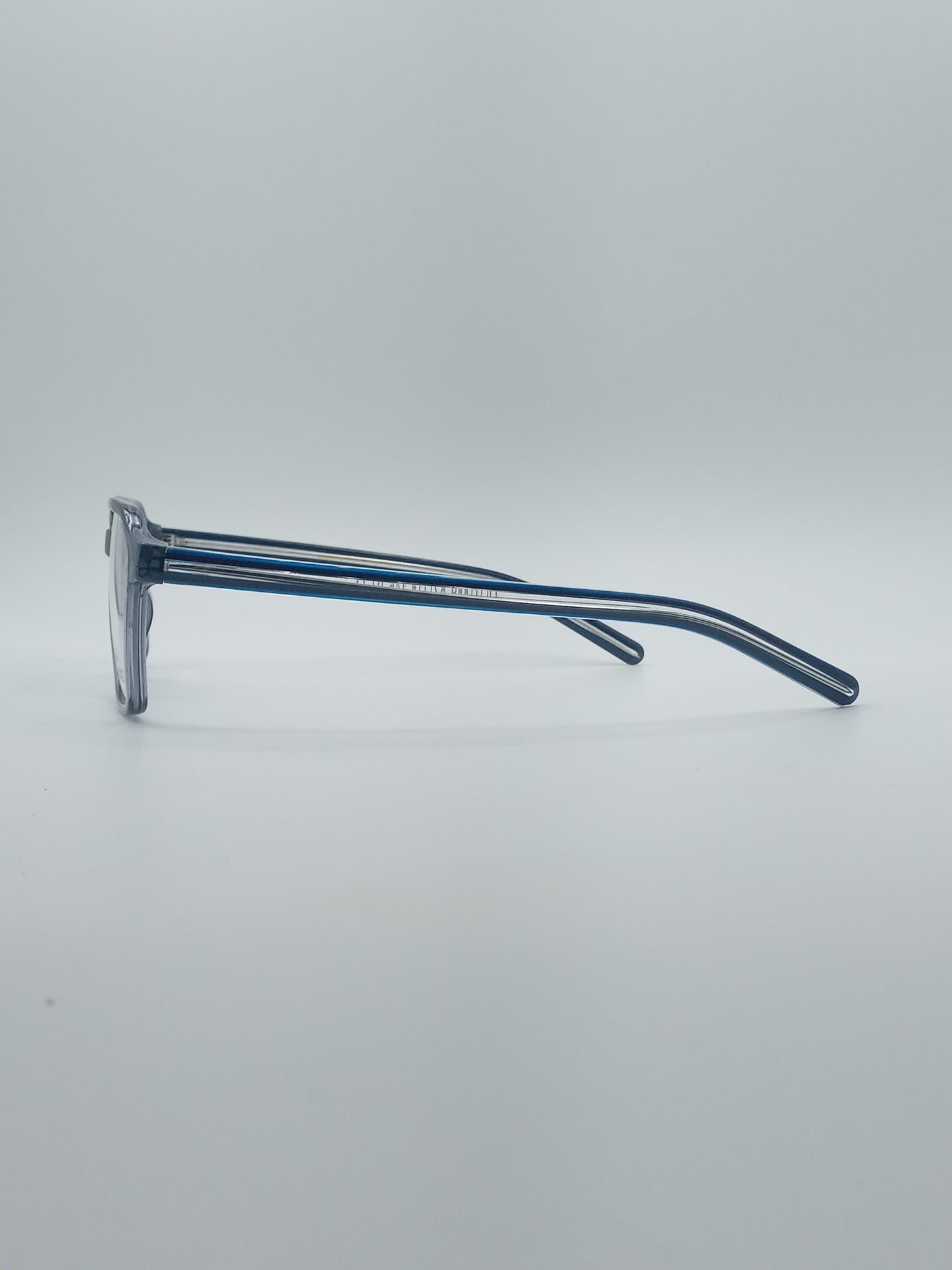 Soft Square Translucent Blue Frame Men's Optics-239