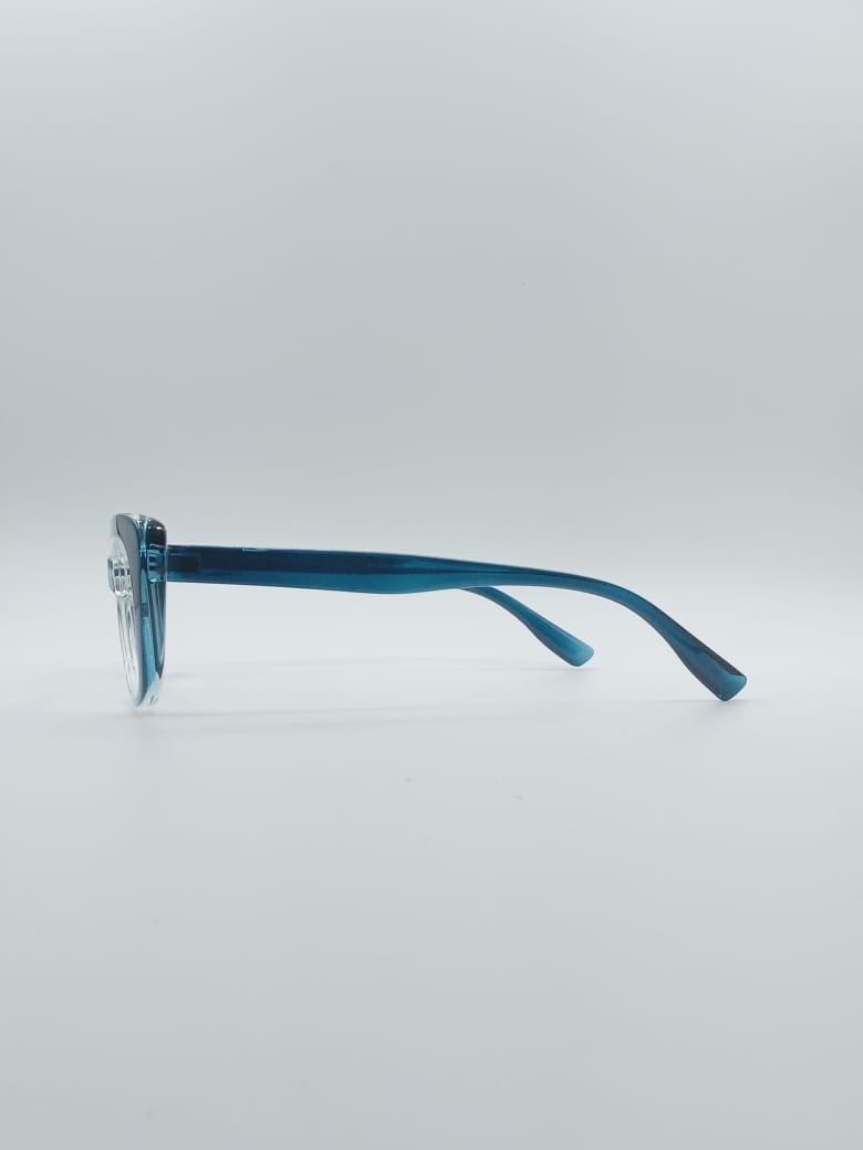 Cat Eye Blue & White Frame Women's Optics-091