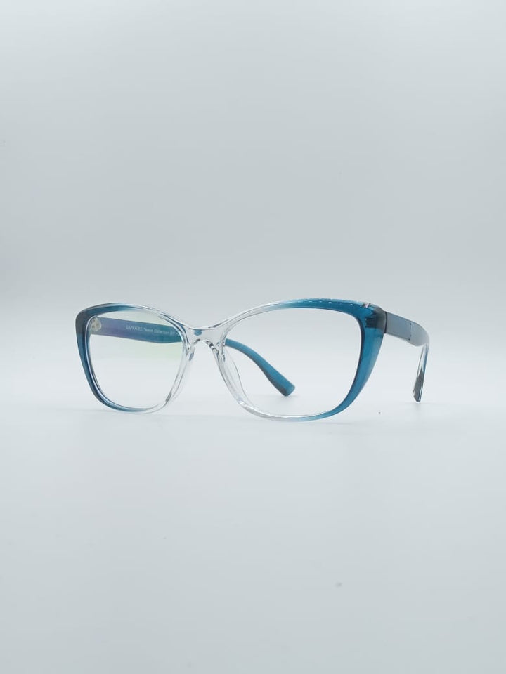 Cat Eye Blue & White Frame Women's Optics-058