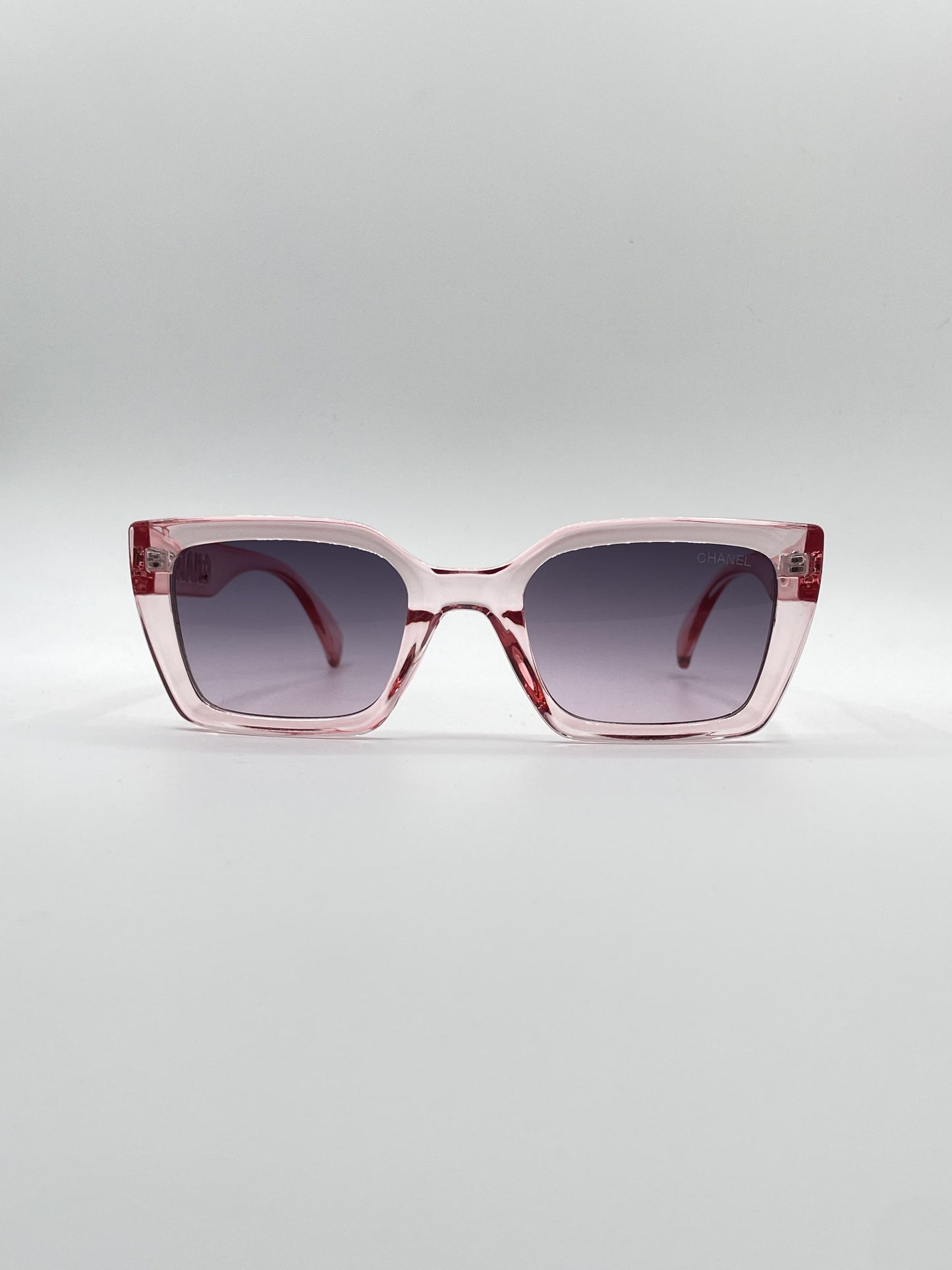 Acetate Translucent Pink Frame Women's Sunglasses-095