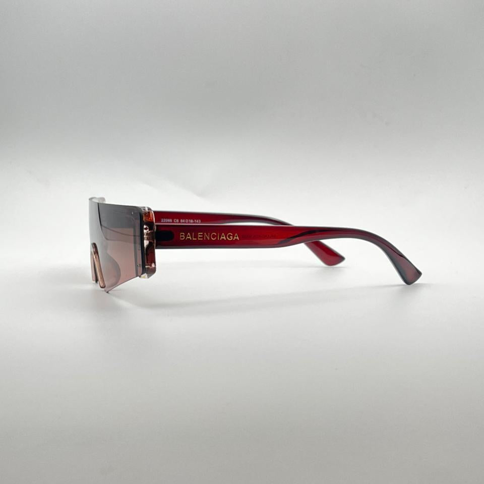 Shield Red Frame Women Sunglasses-119