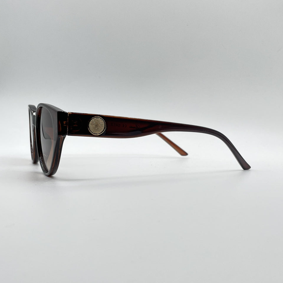 Circular Brown Frame Women's Sunglasses-088