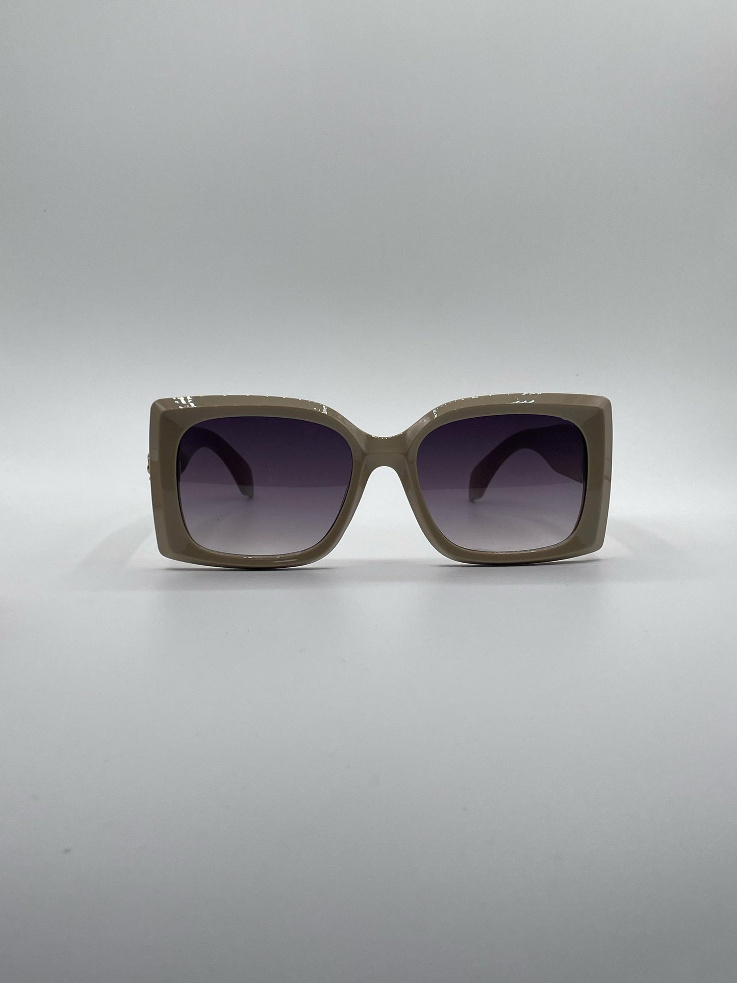 Square Beige Frame Women's Sunglasses-191
