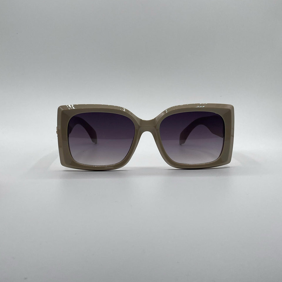 Square Beige Frame Women's Sunglasses-191
