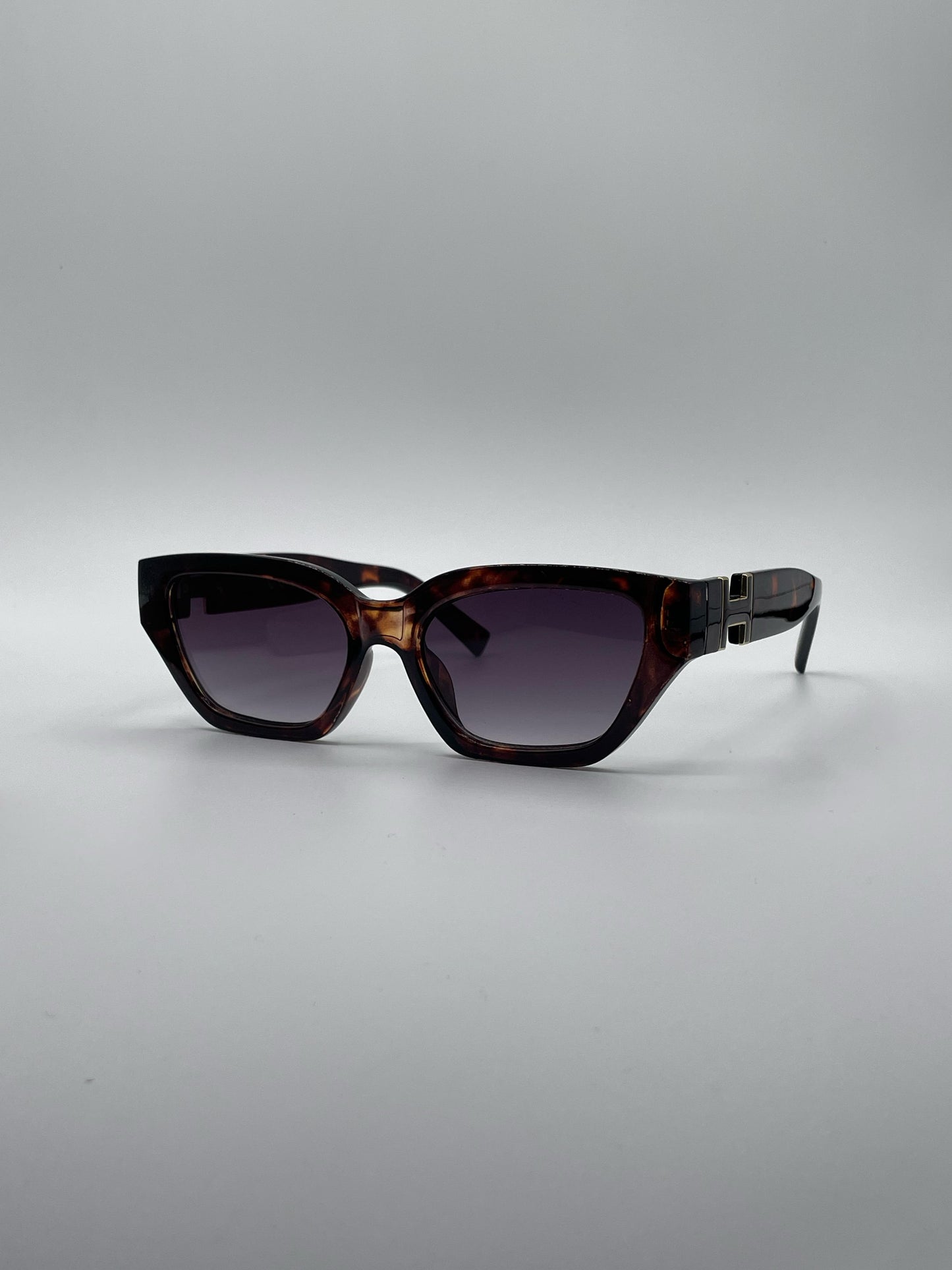 Cat Eye Brown Camo Frame Women's Sunglasses-185