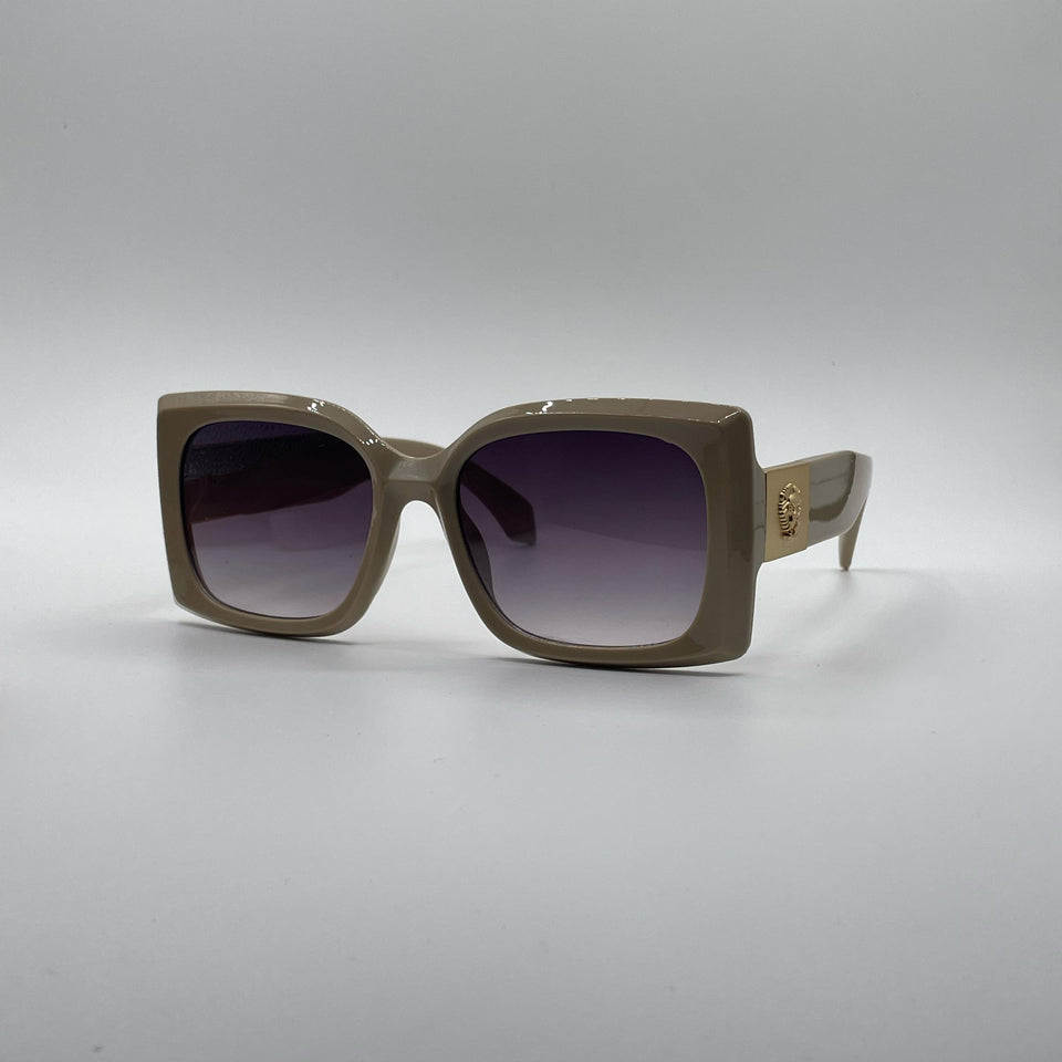 Square Beige Frame Women's Sunglasses-191