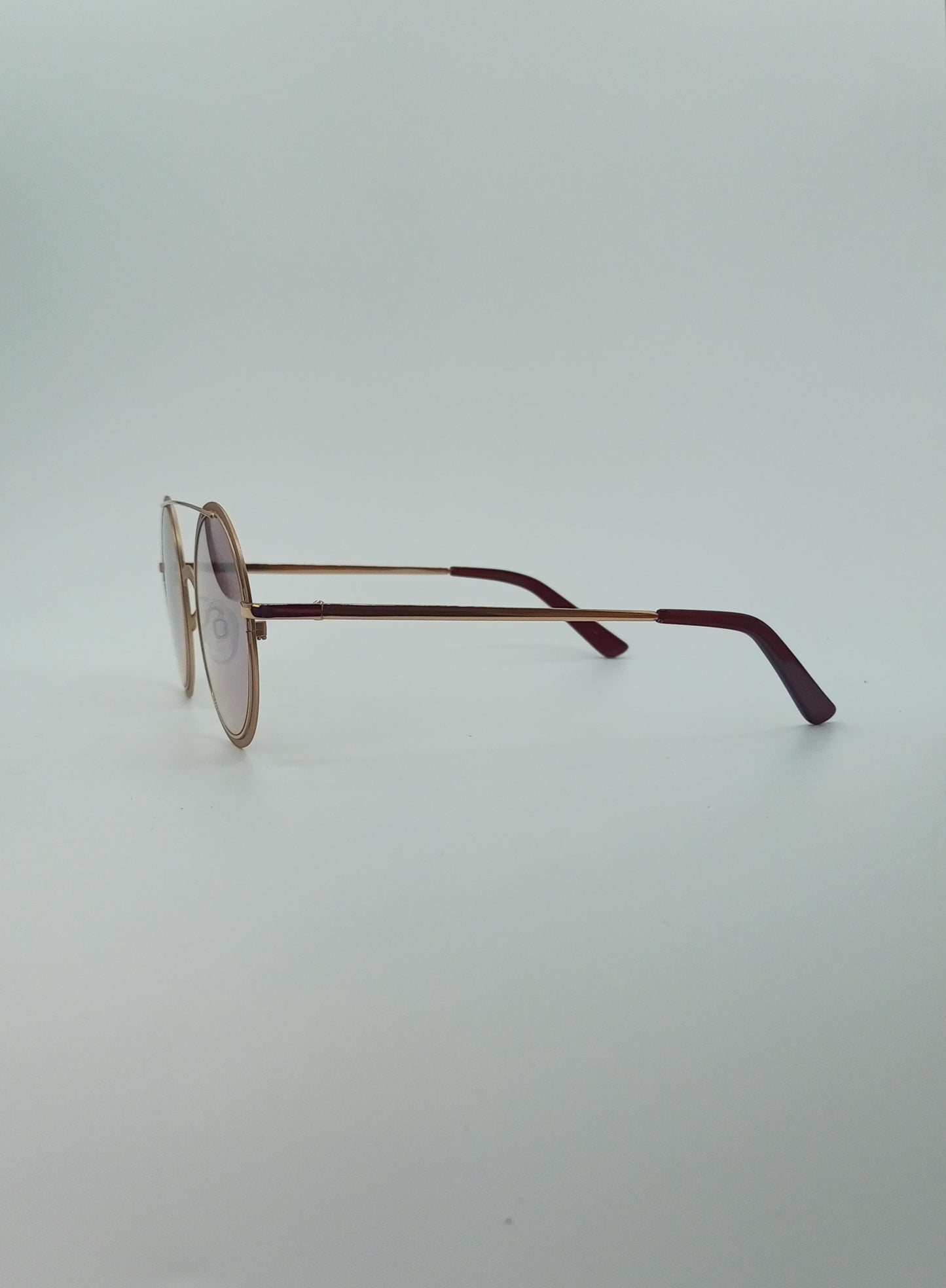Golden Blush Gradient Round Sunglasses-222