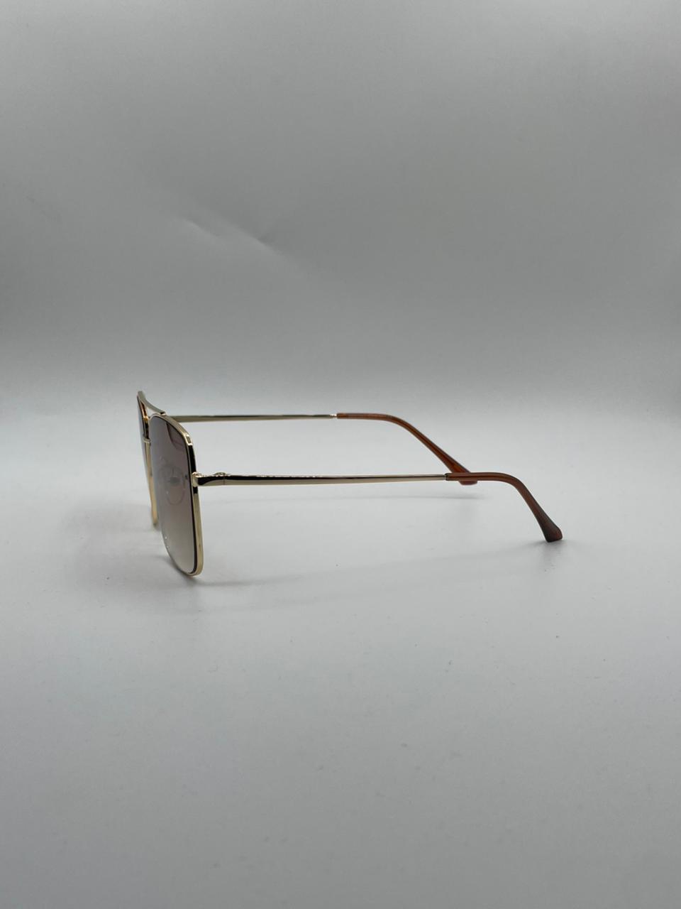 Soft Square Golden Frame Sunglasses-132