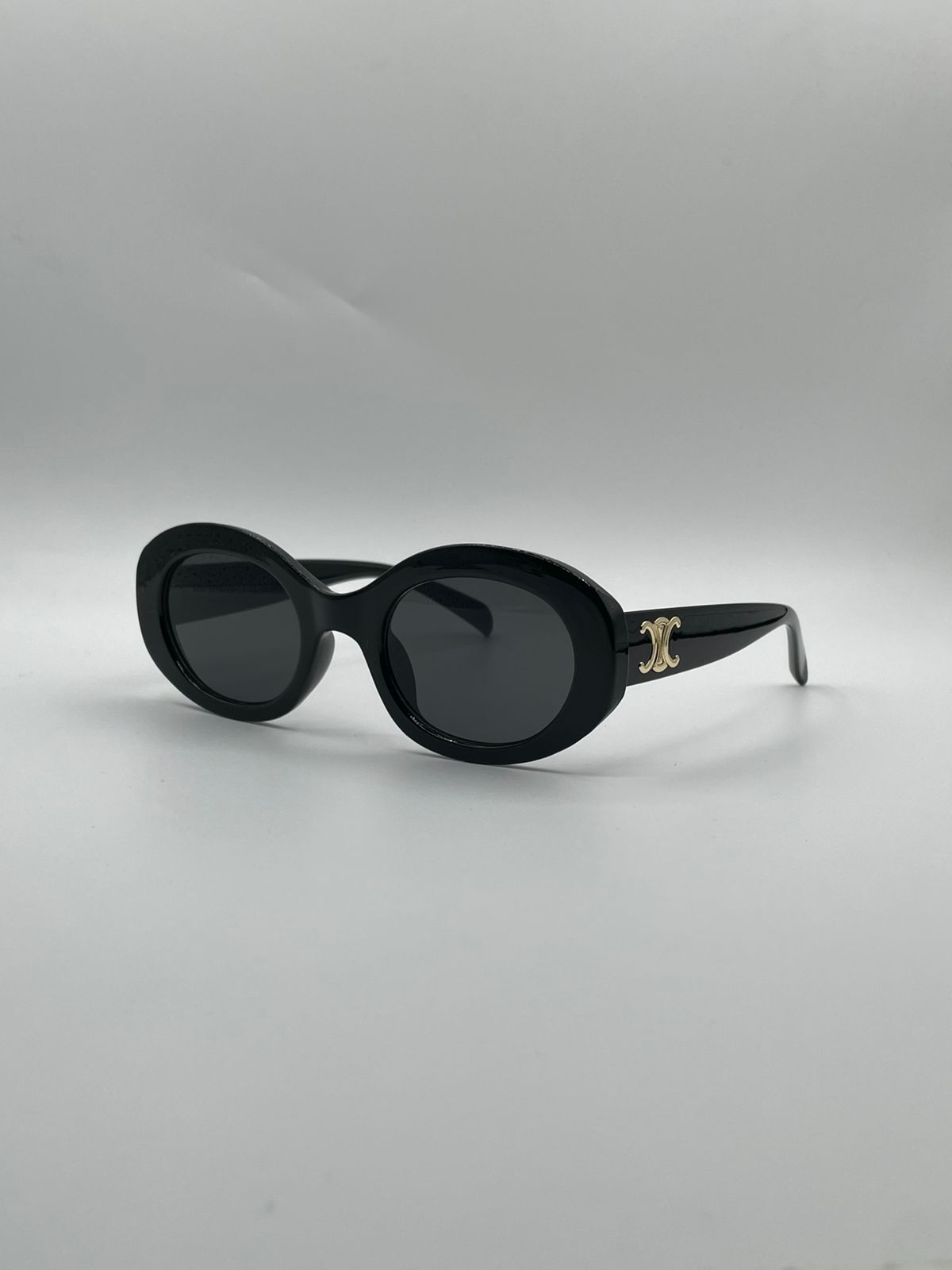 Circular Black Frame Women's Sunglasses-127