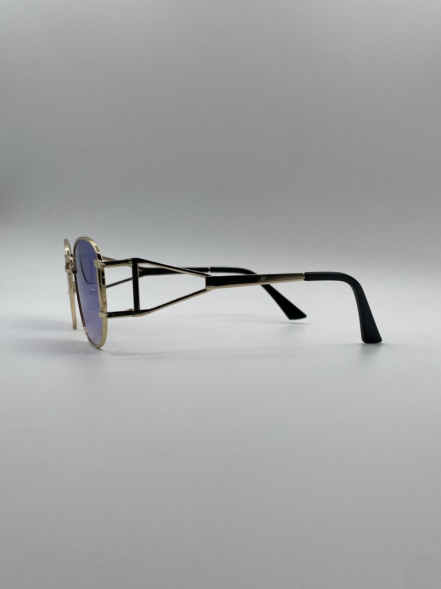 Geometrical Thin Golden Frame Women's Sunglasses-099