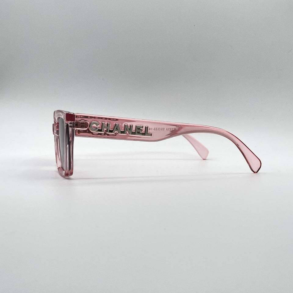 Acetate Translucent Pink Frame Women's Sunglasses-095