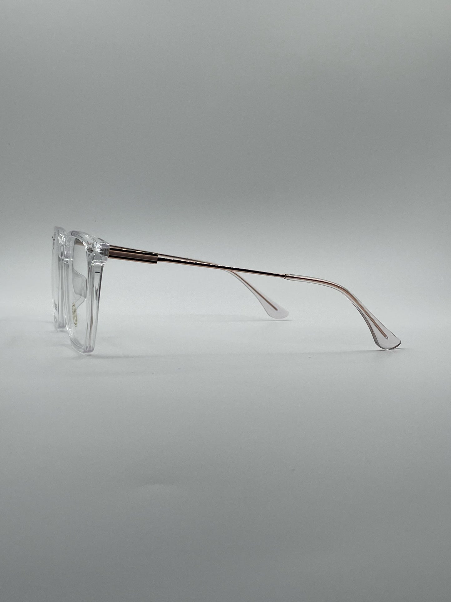 Acetate Translucent White Frame Men's Optics-405