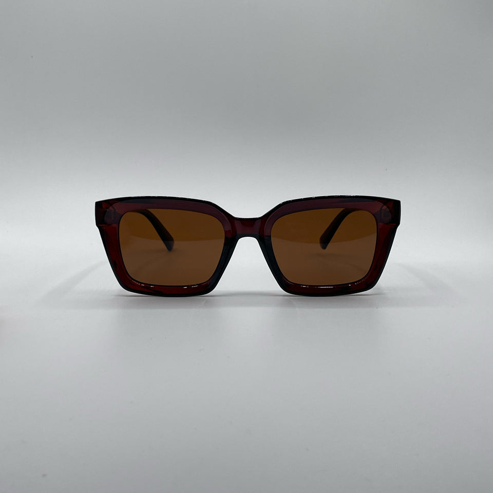 Acetate Brown Frame Women's Sunglasses-186